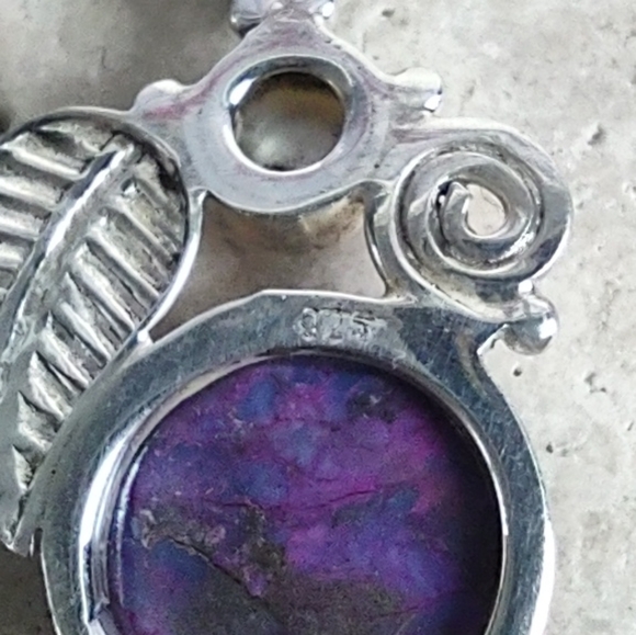 Sterling Silver/Purple Turquoise Gemstone Pendant - Picture 5 of 5